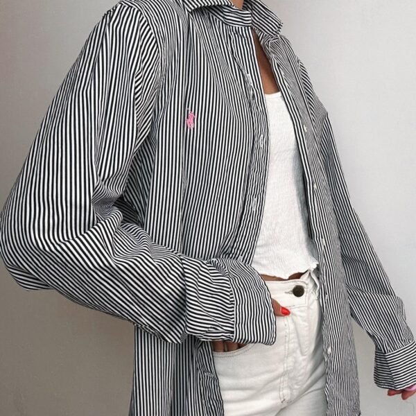 Vintage Stripe Black Slim Fit Ralph Lauren 16' - Image 2