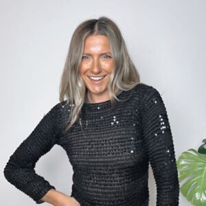 Vintage Sequin Crochet Top S
