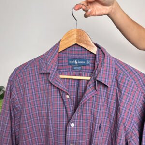 Vintage Ralph Lauren Check Purple/Green Shirt 16'